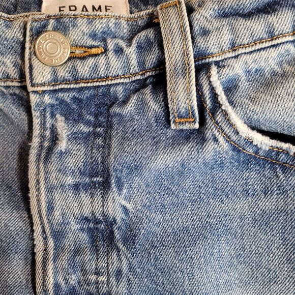 FRAME Jeans Le Slouch Biodegradable Size 24 Blue Straight Leg Button Fly 29x28.5 - Picture 12 of 13
